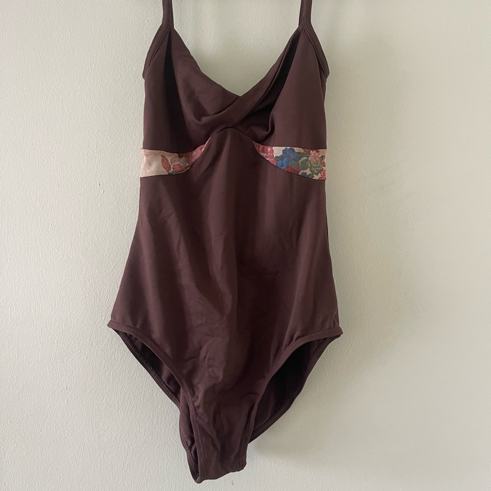 Sansha brown floral camisole leotard for dance